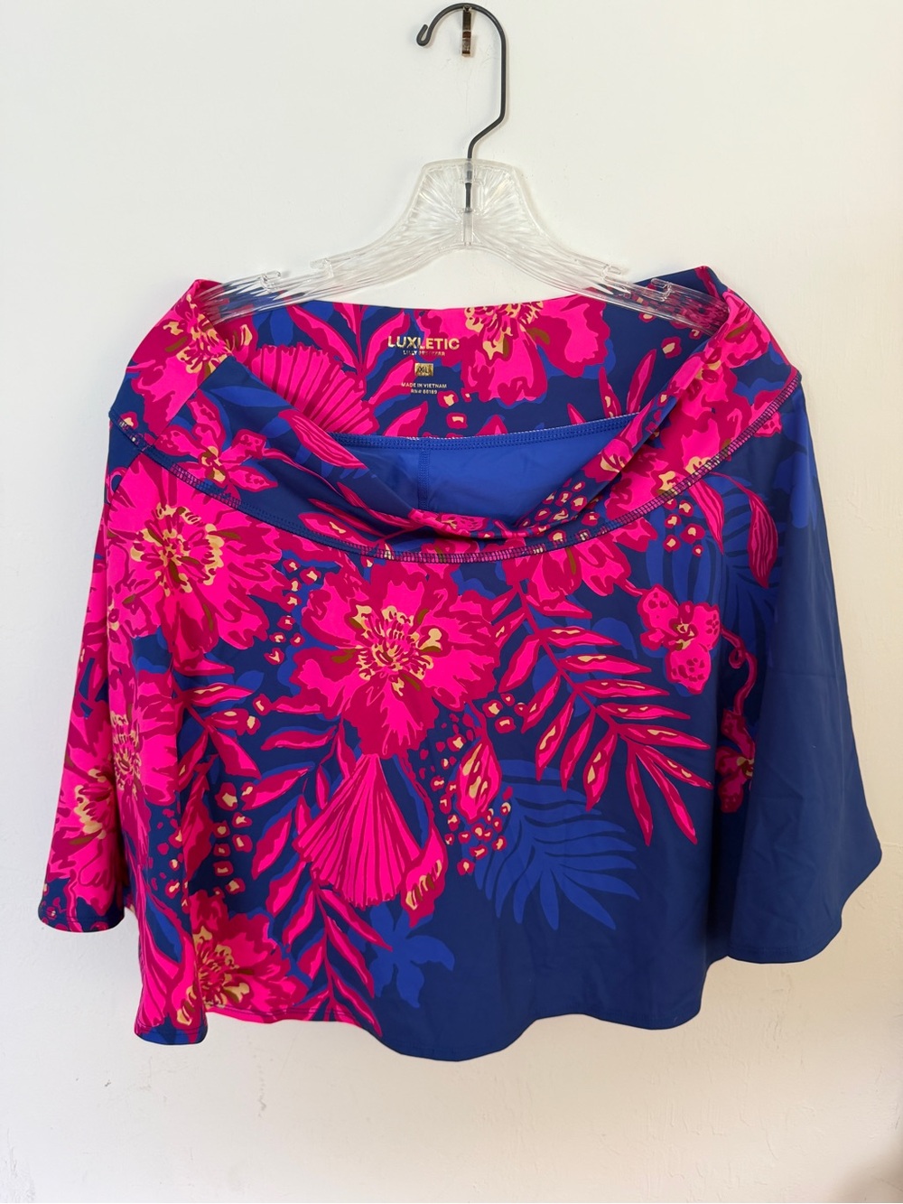 Lily Pulitzer Luxletic Performance Skirt Skort Vibrant Floral Blue & Hot Pink